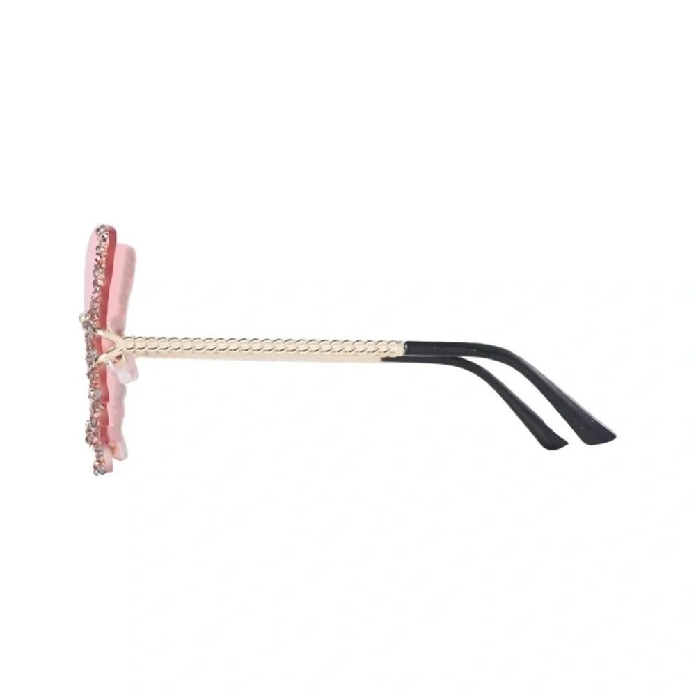Pink Butterfly Crystal Sunglasses - Picture 5 of 7
